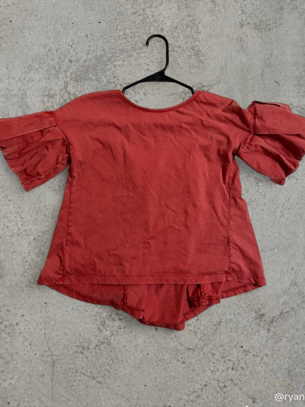 Frye ruffle sleeve shirt w/ low back